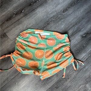 Orange Patterned Women's Athletic Shorts